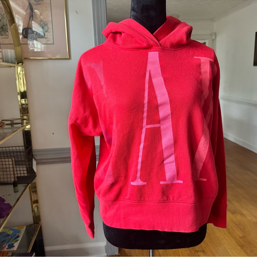 GAP Women's Vibrant Red Cropped Hoodie Sweater